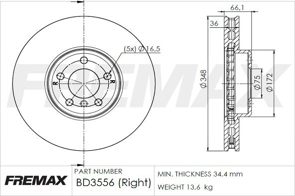 FREMAX BD-3556 - Гальмівний диск autozip.com.ua