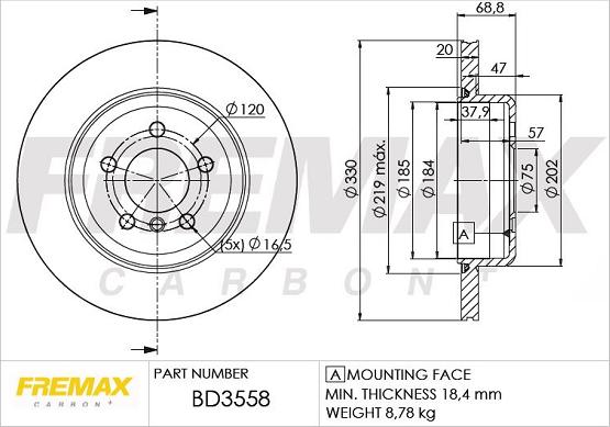 FREMAX BD-3558 - Гальмівний диск autozip.com.ua