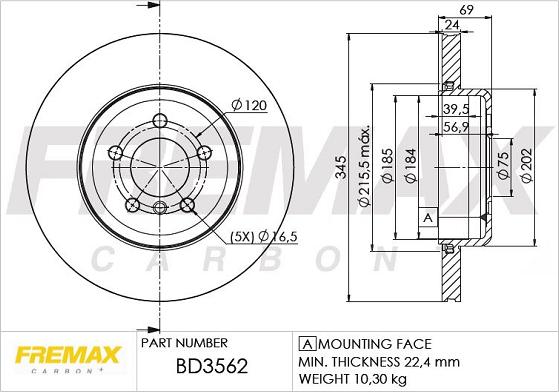 FREMAX BD-3562 - Гальмівний диск autozip.com.ua