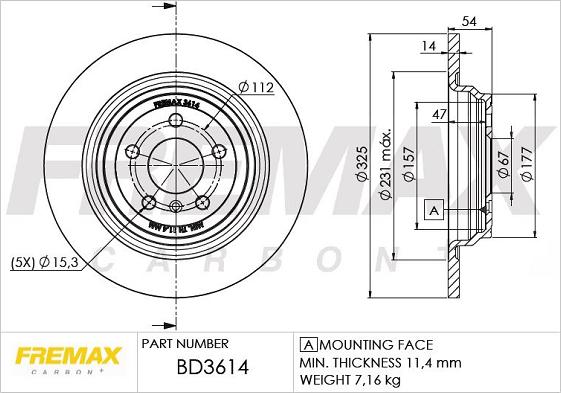 FREMAX BD-3614 - Гальмівний диск autozip.com.ua