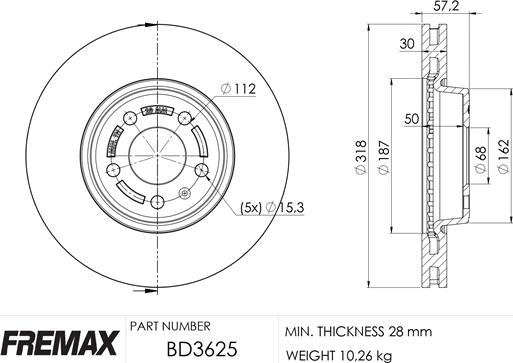 FREMAX BD-3625 - Гальмівний диск autozip.com.ua