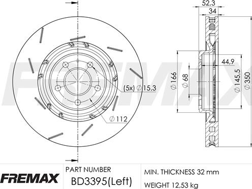 FREMAX BD-3395 - Гальмівний диск autozip.com.ua