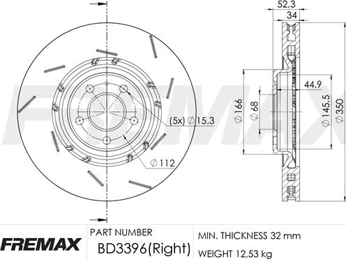 FREMAX BD-3396 - Гальмівний диск autozip.com.ua