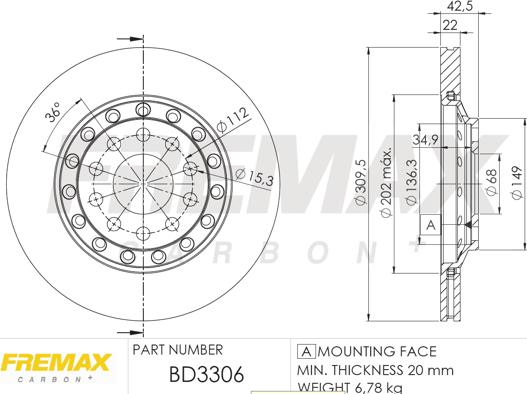 FREMAX BD-3306 - Гальмівний диск autozip.com.ua