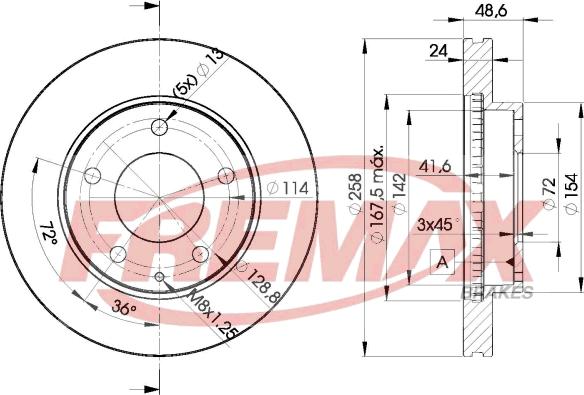 FREMAX BD-3258 - Гальмівний диск autozip.com.ua