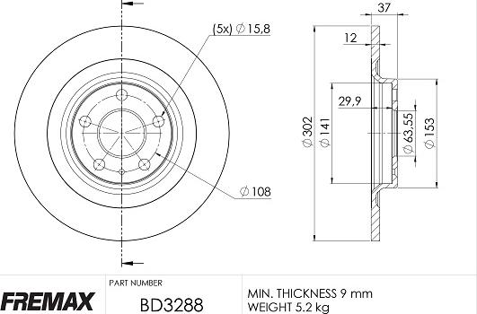 FREMAX BD-3288 - Гальмівний диск autozip.com.ua