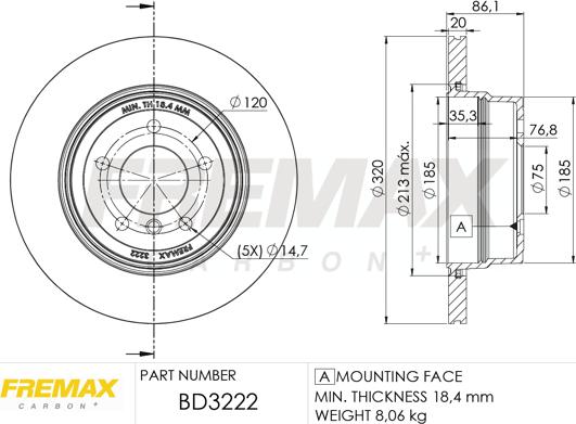 FREMAX BD-3222 - Гальмівний диск autozip.com.ua