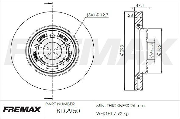 FREMAX BD-2950 - Гальмівний диск autozip.com.ua