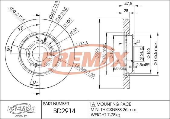 FREMAX BD-2914 - Гальмівний диск autozip.com.ua