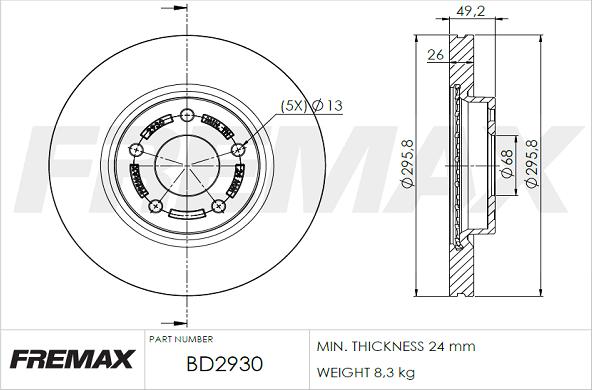 FREMAX BD-2930 - Гальмівний диск autozip.com.ua