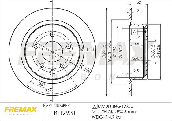 FREMAX BD-2931 - Гальмівний диск autozip.com.ua