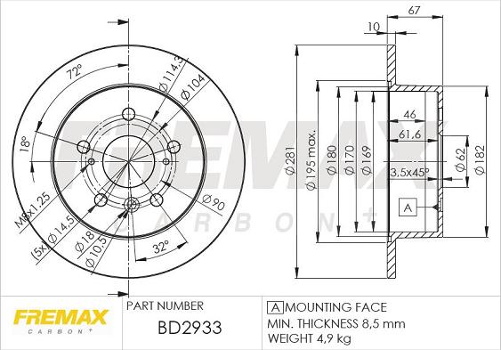 FREMAX BD-2933 - Гальмівний диск autozip.com.ua