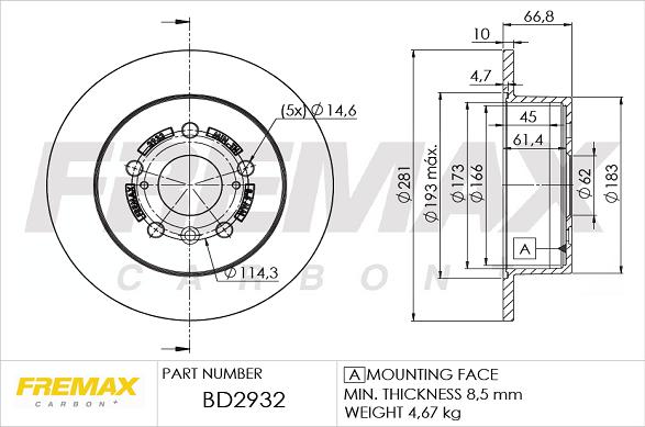 FREMAX BD-2932 - Гальмівний диск autozip.com.ua