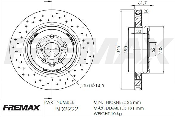 FREMAX BD-2922 - Гальмівний диск autozip.com.ua