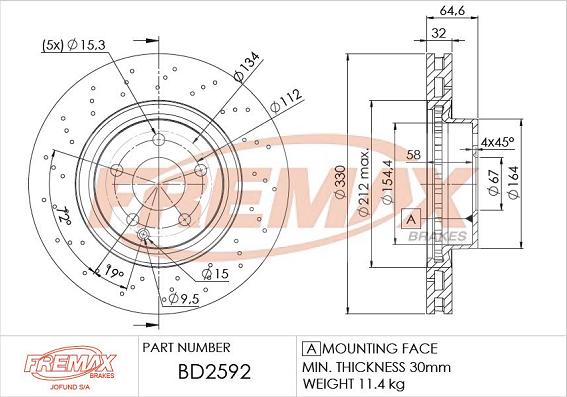 FREMAX BD-2592 - Гальмівний диск autozip.com.ua