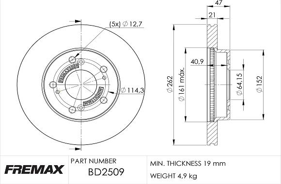 FREMAX BD-2509 - Гальмівний диск autozip.com.ua