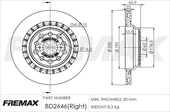 FREMAX BD-2646 - Гальмівний диск autozip.com.ua