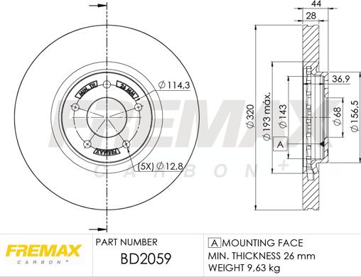 FREMAX BD-2059 - Гальмівний диск autozip.com.ua