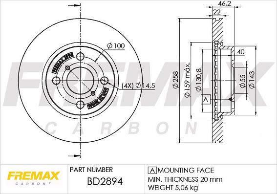 FREMAX BD-2894 - Гальмівний диск autozip.com.ua