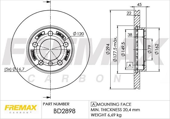 FREMAX BD-2898 - Гальмівний диск autozip.com.ua