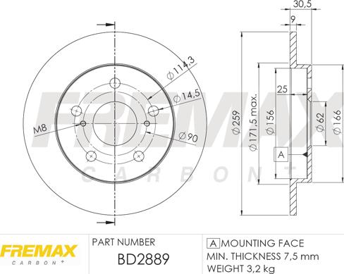 FREMAX BD-2889 - Гальмівний диск autozip.com.ua