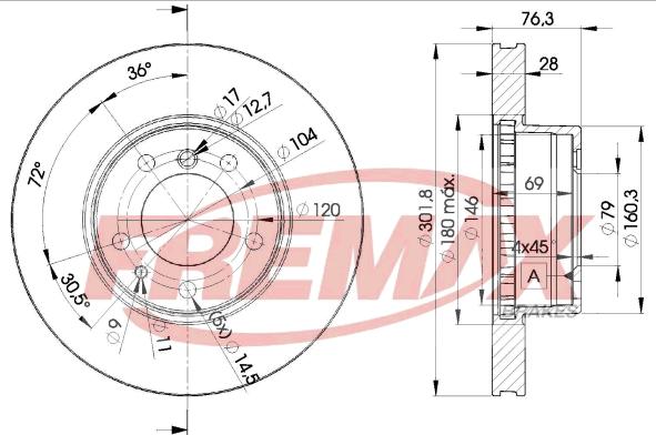 FREMAX BD-2215 - Гальмівний диск autozip.com.ua