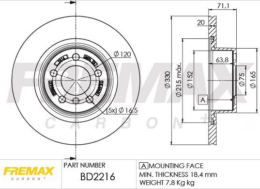 FREMAX BD-2216 - Гальмівний диск autozip.com.ua