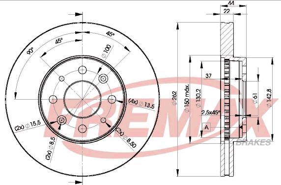 FREMAX BD-2232 - Гальмівний диск autozip.com.ua