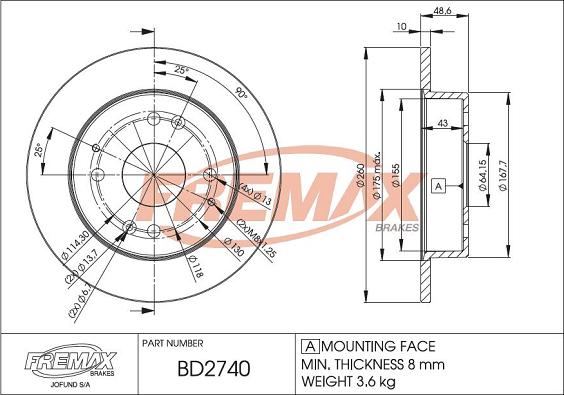 FREMAX BD-2740 - Гальмівний диск autozip.com.ua