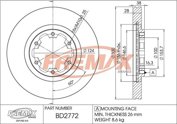 FREMAX BD-2772 - Гальмівний диск autozip.com.ua