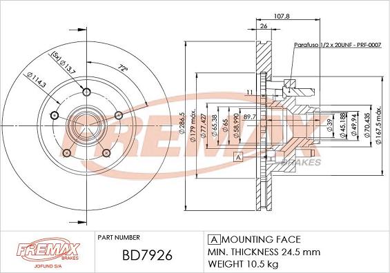 FREMAX BD-7926 - Гальмівний диск autozip.com.ua