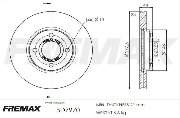 FREMAX BD-7970 - Гальмівний диск autozip.com.ua