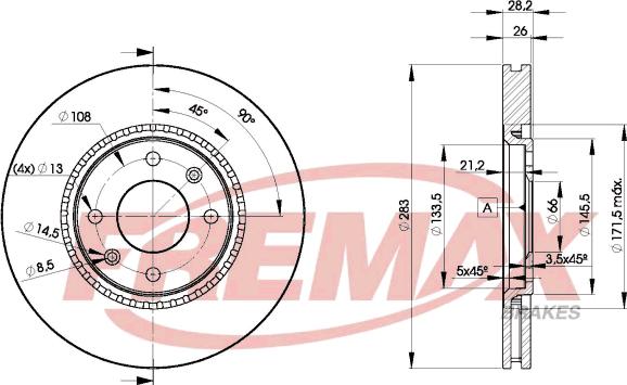 FREMAX BD-7406 - Гальмівний диск autozip.com.ua