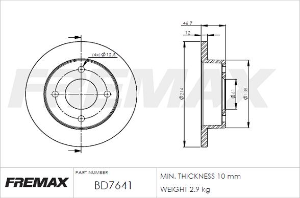 FREMAX BD-7641 - Гальмівний диск autozip.com.ua