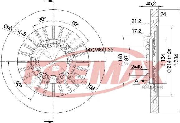 FREMAX BD-7043 - Гальмівний диск autozip.com.ua