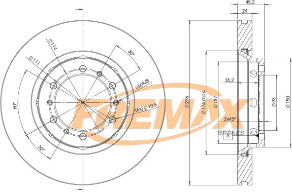 FREMAX BD-7042 - Гальмівний диск autozip.com.ua