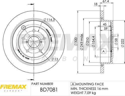 FREMAX BD-7081 - Гальмівний диск autozip.com.ua