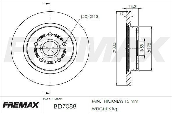 FREMAX BD-7088 - Гальмівний диск autozip.com.ua