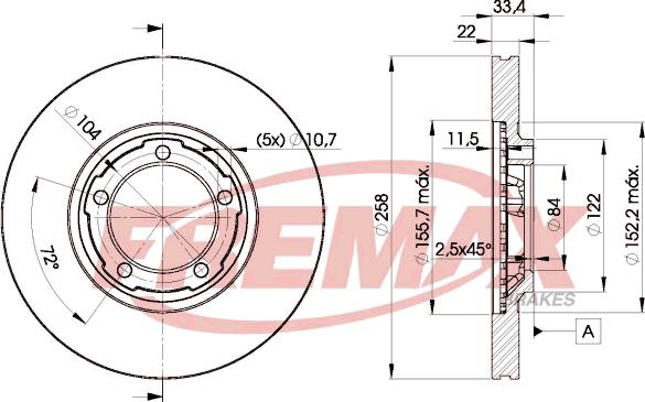 FREMAX BD-7030 - Гальмівний диск autozip.com.ua