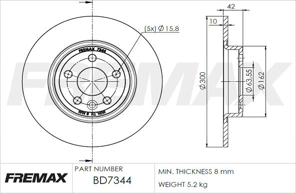 FREMAX BD-7344 - Гальмівний диск autozip.com.ua