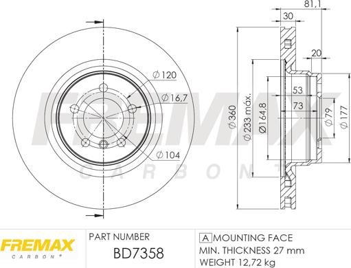 FREMAX BD-7358 - Гальмівний диск autozip.com.ua