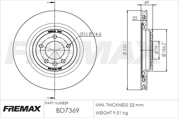 FREMAX BD-7369 - Гальмівний диск autozip.com.ua