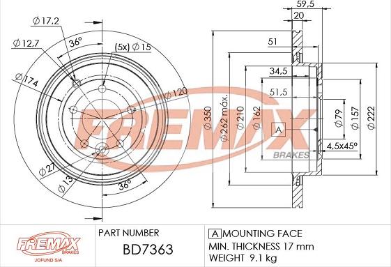 FREMAX BD-7363 - Гальмівний диск autozip.com.ua