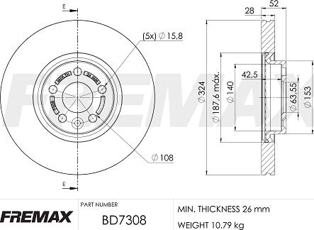 FREMAX BD-7308 - Гальмівний диск autozip.com.ua