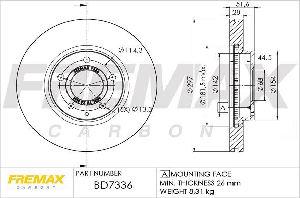 FREMAX BD-7336 - Гальмівний диск autozip.com.ua