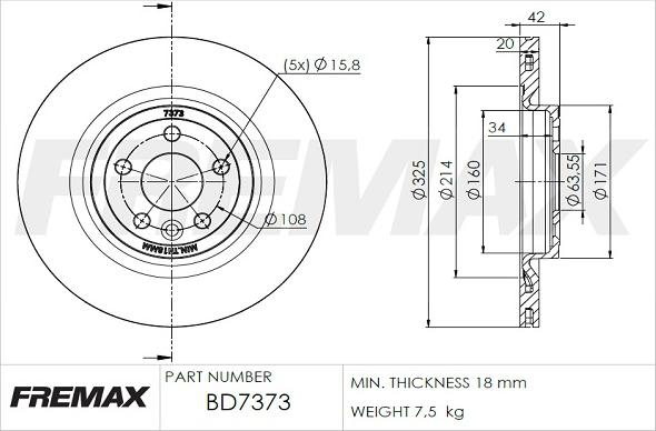 FREMAX BD-7373 - Гальмівний диск autozip.com.ua