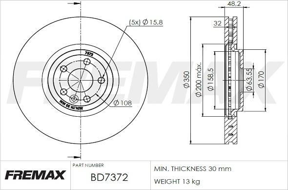 FREMAX BD-7372 - Гальмівний диск autozip.com.ua