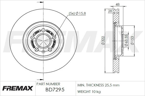 FREMAX BD-7295 - Гальмівний диск autozip.com.ua