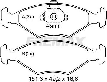 FREMAX FBP-2054 - Гальмівні колодки, дискові гальма autozip.com.ua