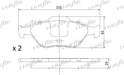 Frigair PD05.502 - Гальмівні колодки, дискові гальма autozip.com.ua